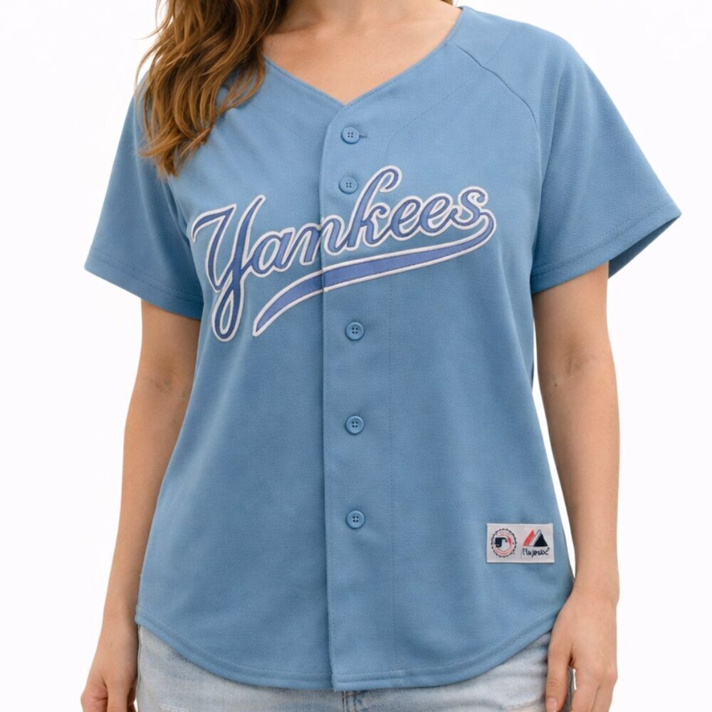 Majestic New York Yankees Button Front Baseball Jersey Women’s Small